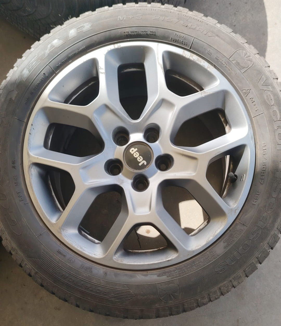cerchi jeep renegade originali mopar raggio 17 compl.pneumatici sem. 215/60r17
