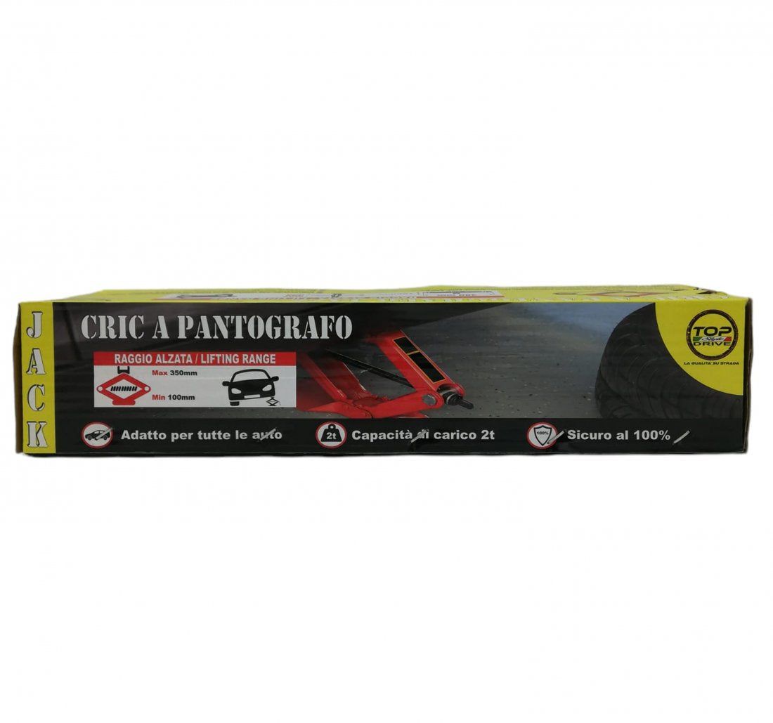 Topdrive Cric A Pantografo Sollevatore Manuale Auto Camion Crick Sollevamento 2T